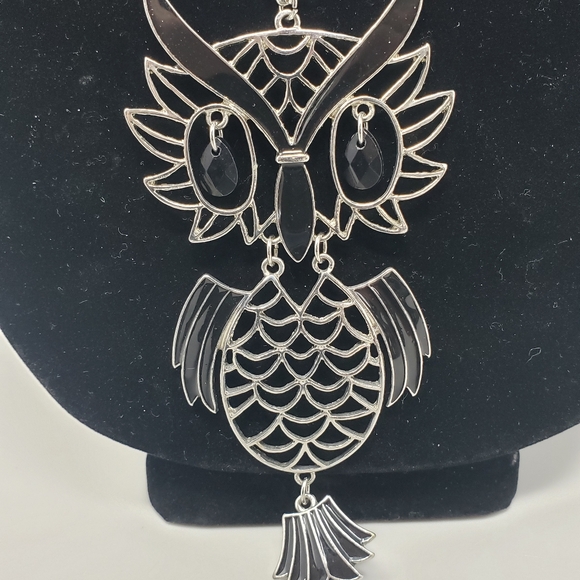 23.5" Vintage Silver-Tone Owl Necklace - Picture 2 of 11